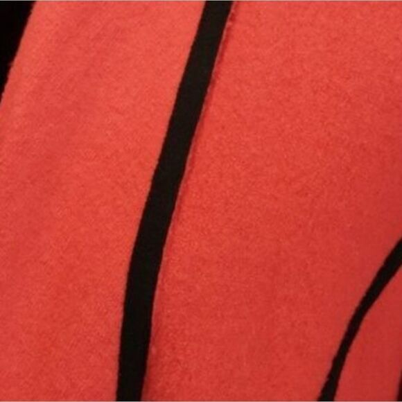 Vintage Chico'S Jacket 100% Wool Blazer Open Cardigan Wide Lapels Red Black Sz 3 - Picture 8 of 13